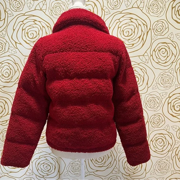 Abercrombie & Fitch red Sherpa Puffer Jacket - Picture 6 of 8